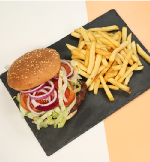 Burgers with Fries Served at Dario Pizzeria Shawlands
